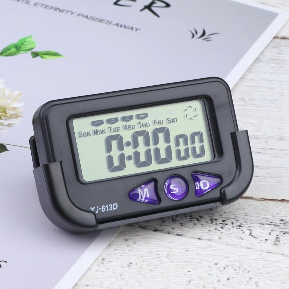 Wakauto Car Alarm Clock with LCD Display Black