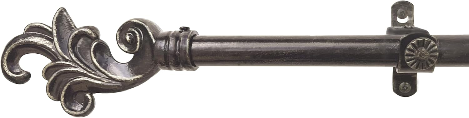 ACHIM Metallo Regal Black Decorative Rod 28-48 Inch