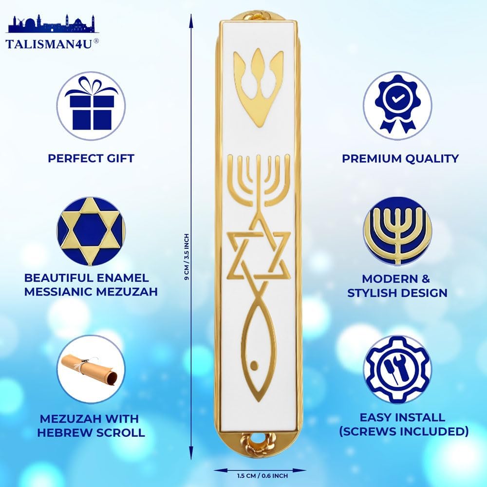 Protection Mezuzah Case with Scroll - 35 Inch White