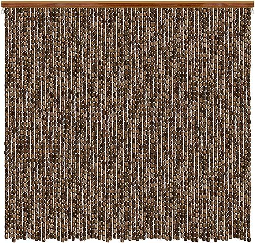 Wcxixo Wood and Bamboo Beaded Curtain for Doorway