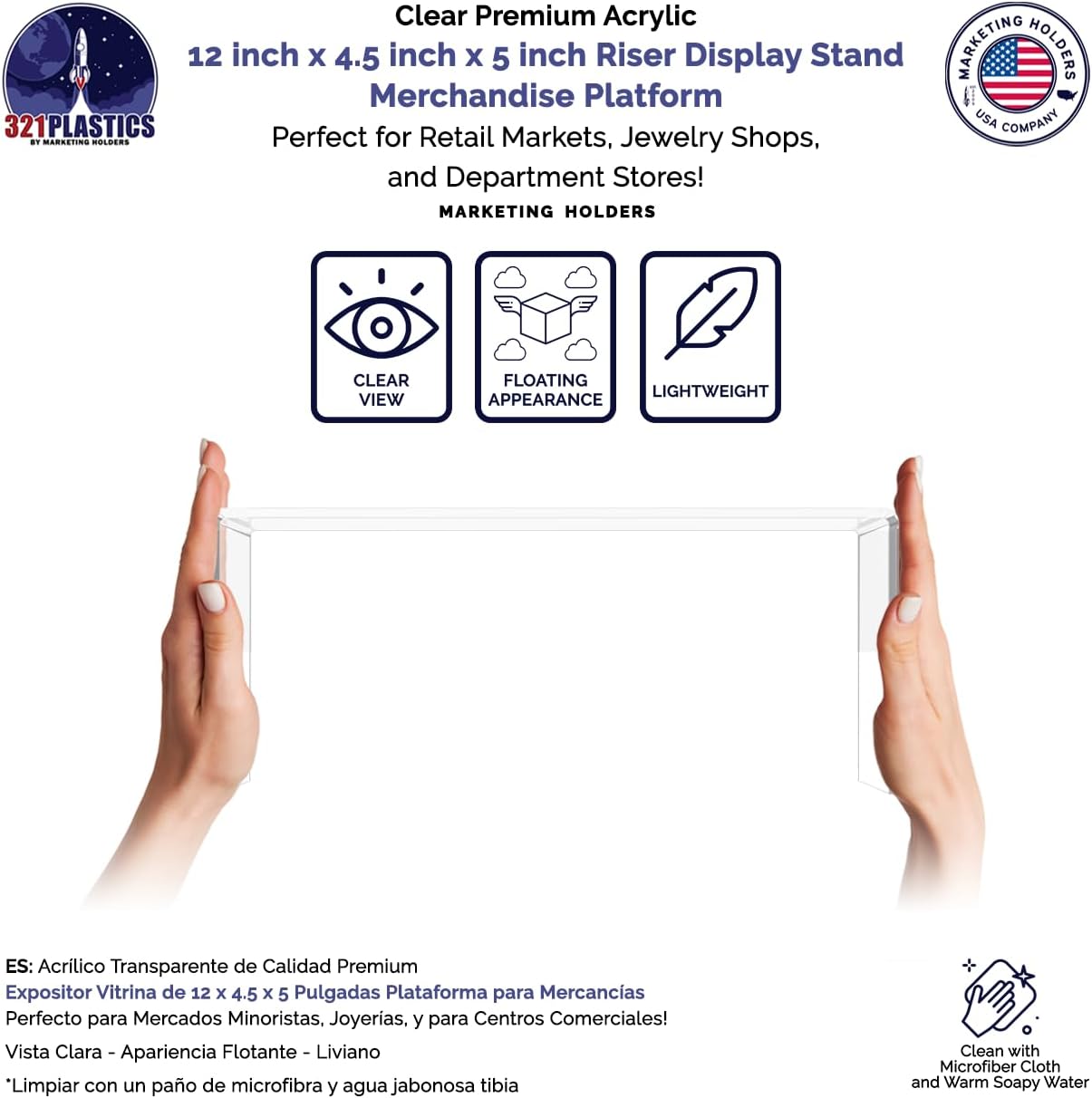 Clear Acrylic Riser Display Stand for Countertop