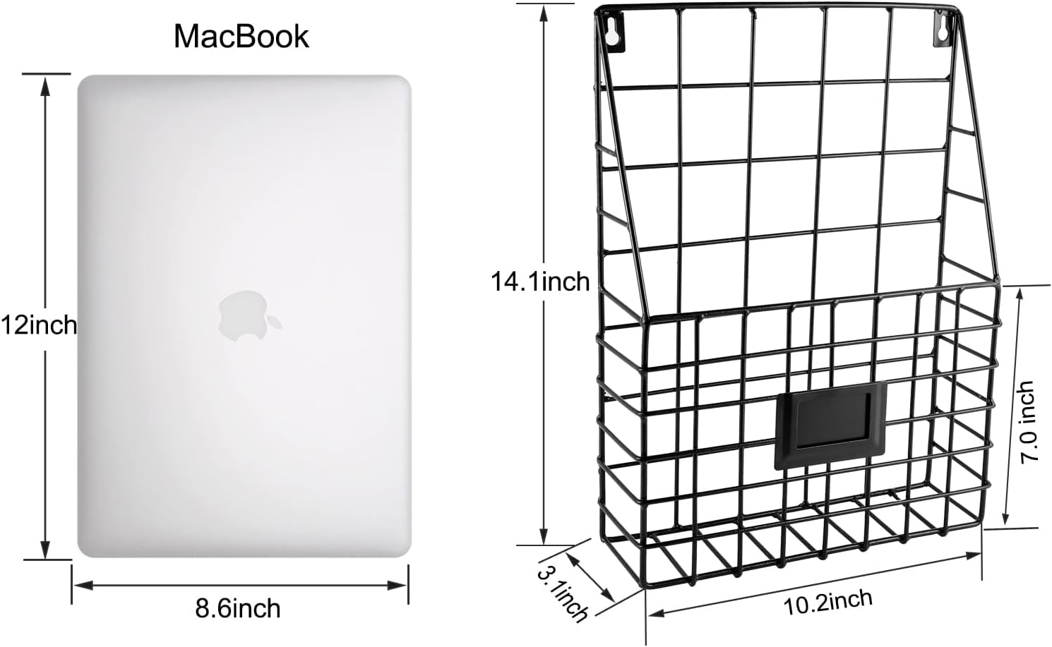 WantuSee Metal Wire Magazine Holder for Wall Mounting Black
