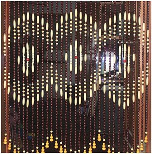 ZHOUXIAO Natural Wood Beaded Curtain for Doorways
