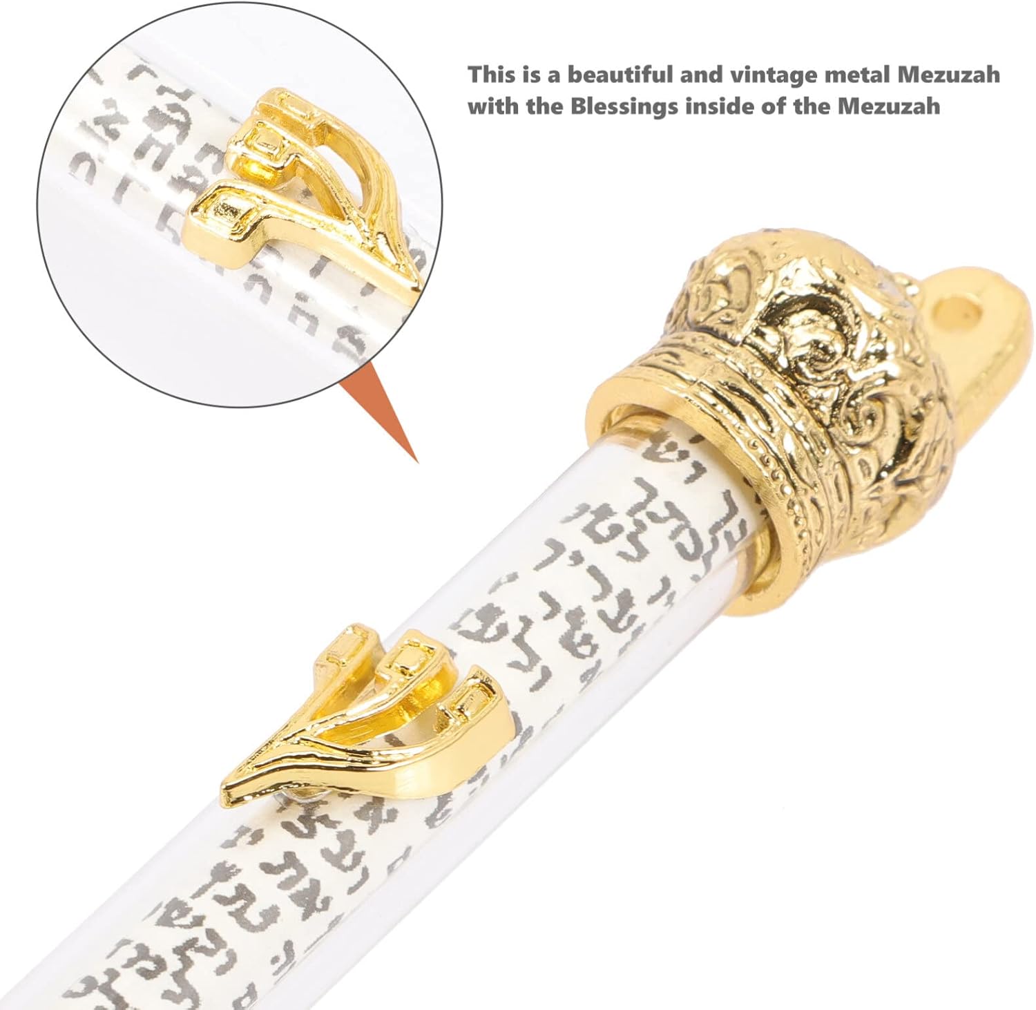 HOMSFOU Metal Mezuzah Scroll Door Blessing Ornament