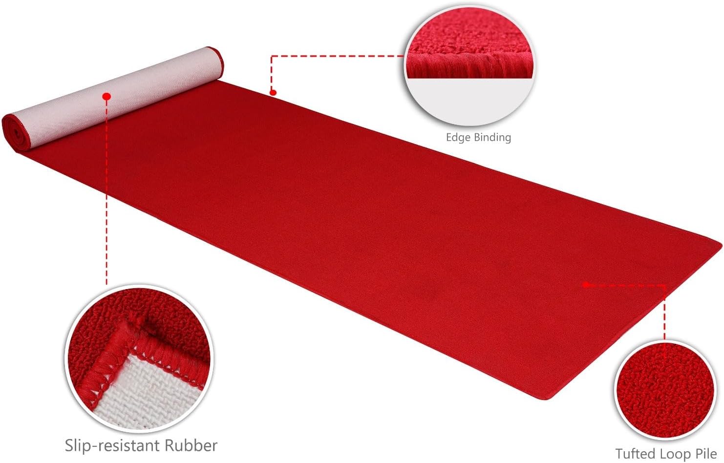 Gomoly 3 Ft x 10 Ft Red Carpet Runner 1400 GSM