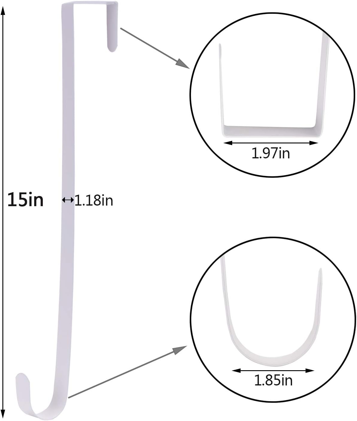 Sattiyrch 15 Inch Front Door Wreath Hanger Sturdy Steel Hook