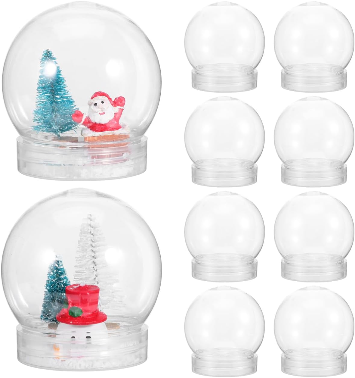 BESTOYARD 30 Pcs 3-Inch Clear Snow Globe Jar DIY Party Favor