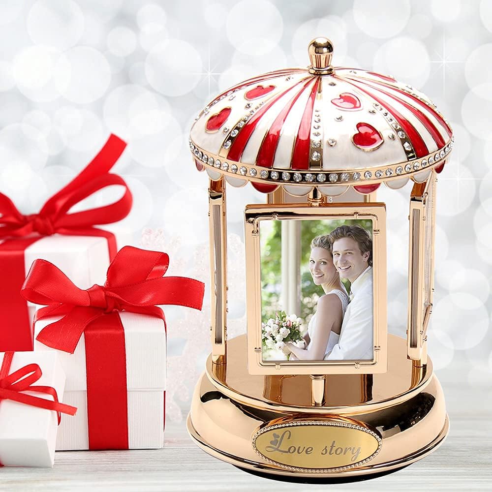 LASODY Musical Eight Rotating Picture Frame with Engraving