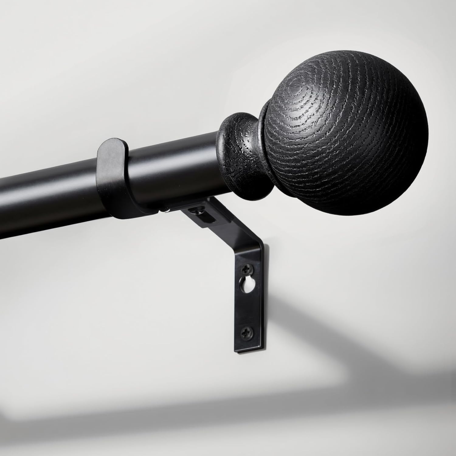 BRIOFOX Black Curtain Rods 66-120 Inch 1 Inch Diameter Heavy Duty