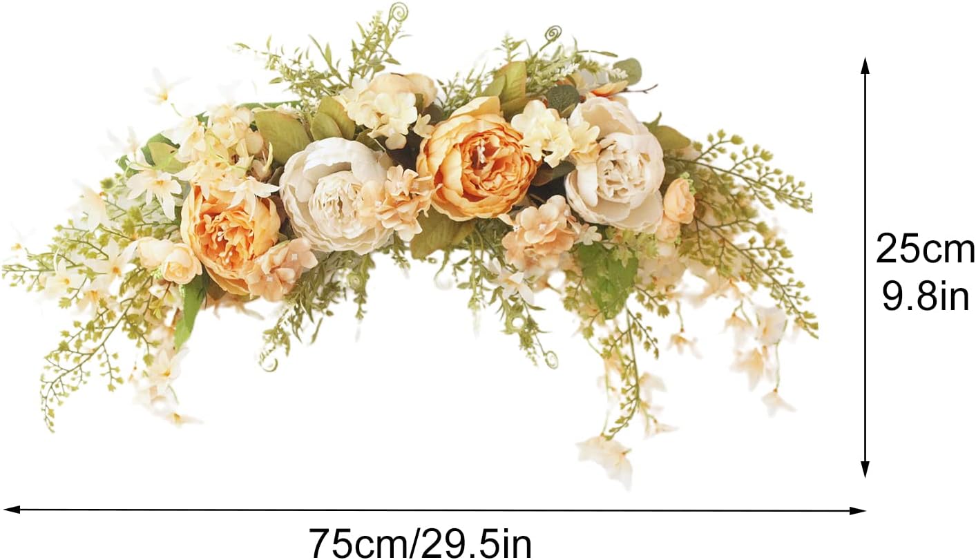 Belupai Artificial Pink Rose Flower Swag for Home Decor