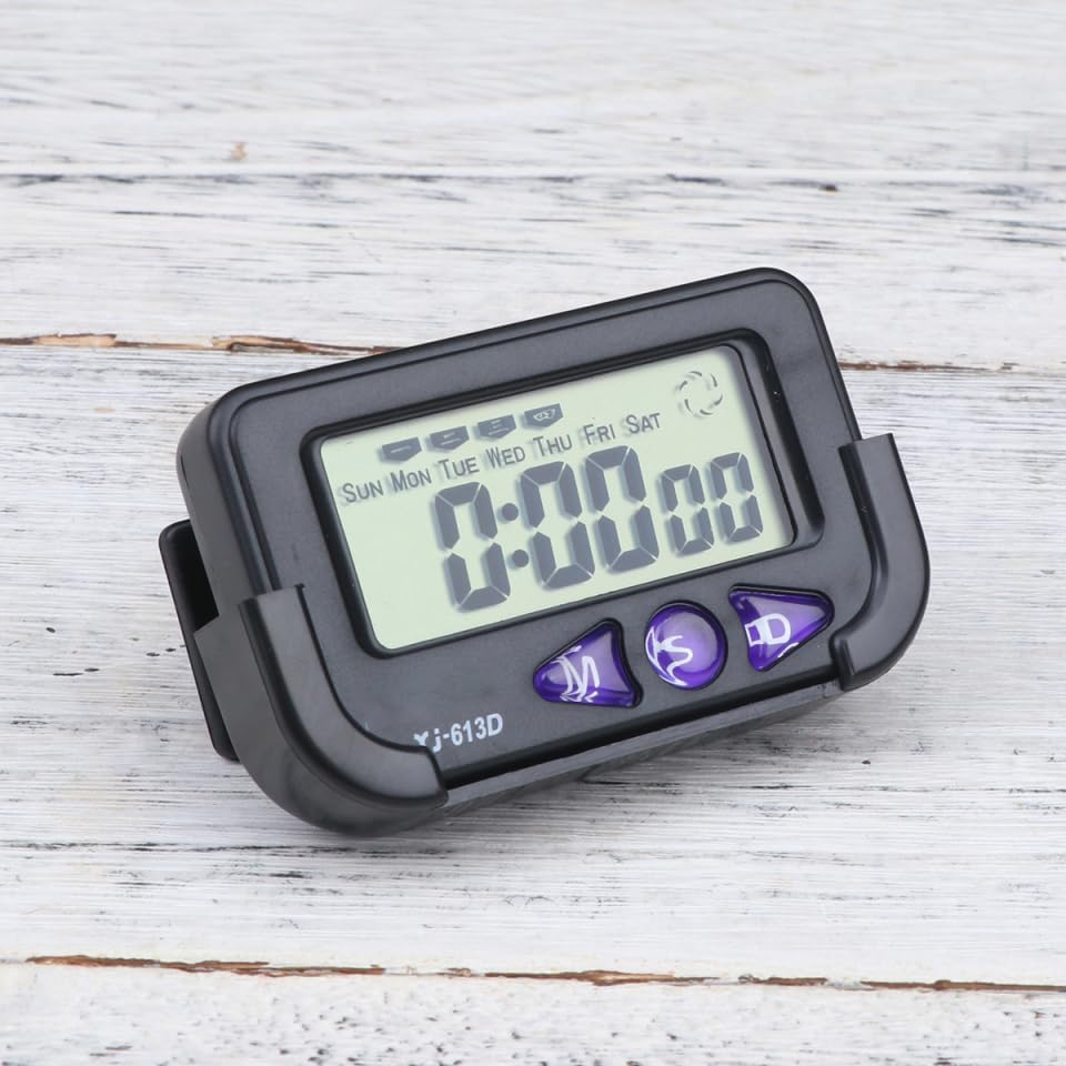 Wakauto Car Alarm Clock with LCD Display Black