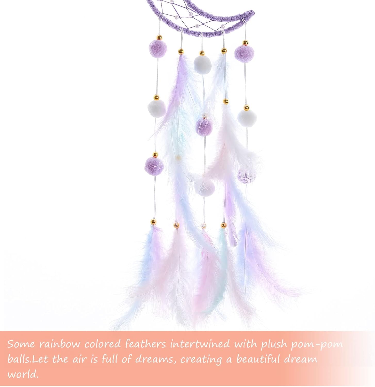 Pretty Jolly Purple Moon Kids Dream Catcher Wall Decor