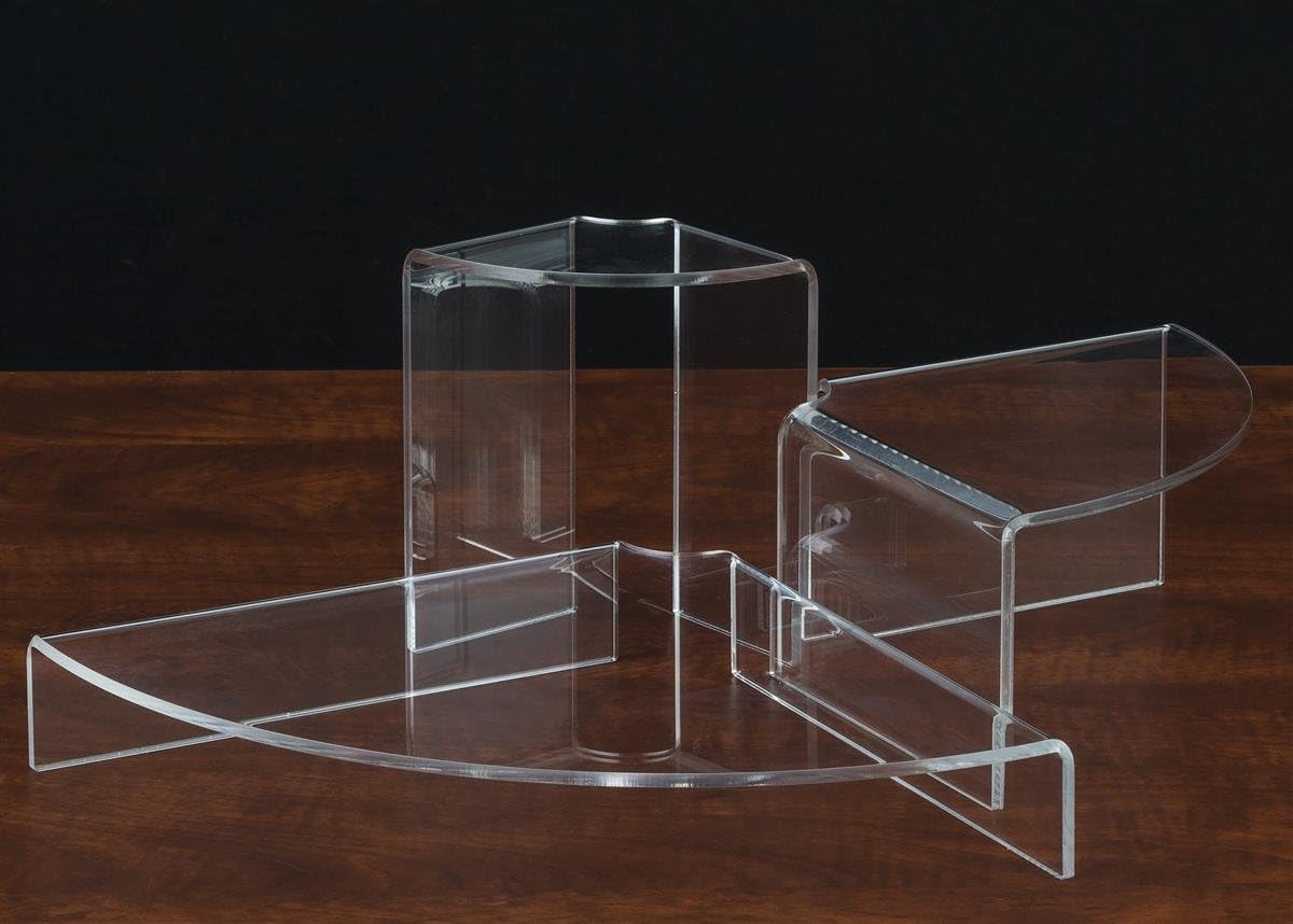 Set of 3 Triangle Display Risers Clear Acrylic