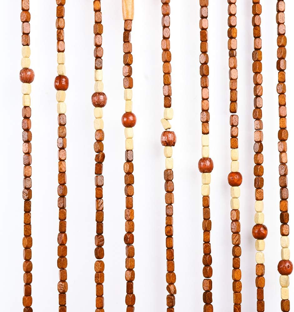 CNCEST Wooden Bead Curtain 32 Lines 90x175cm
