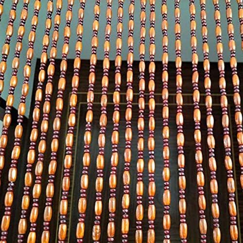 LEOSXA Natural Wooden Beaded Curtain Door Decor Panel