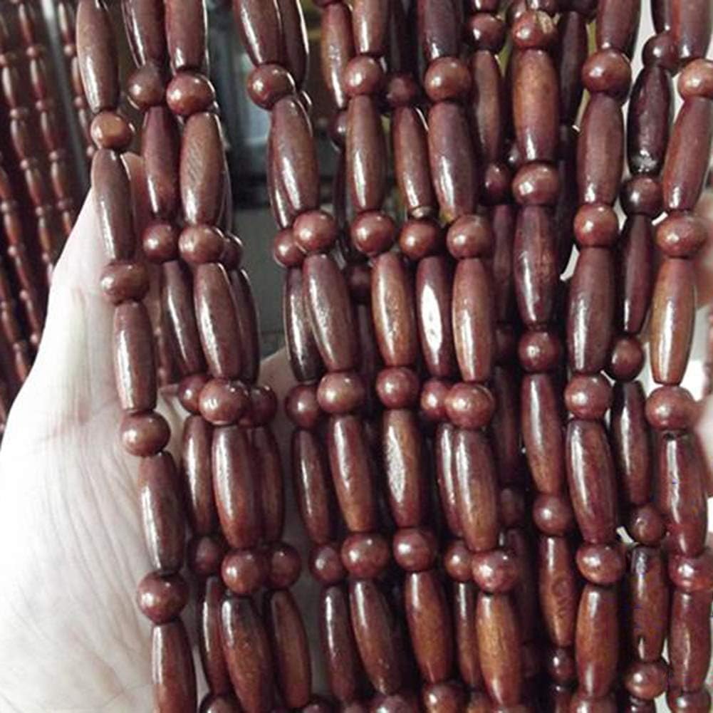 OKUOKA 31 Strands Beaded Door Curtain Dark Brown Handmade