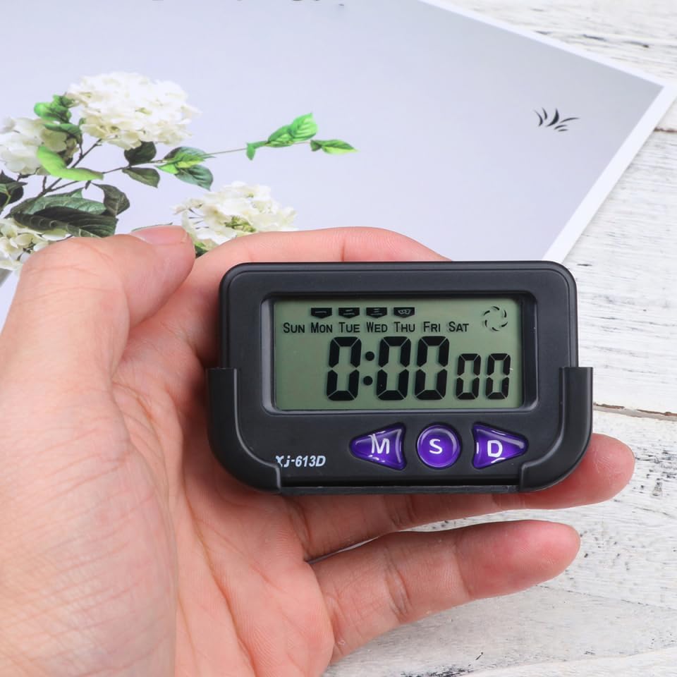 Wakauto Car Alarm Clock with LCD Display Black