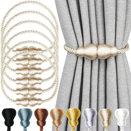 Magnetic Curtain Holders 6 Pack for Window Treatments