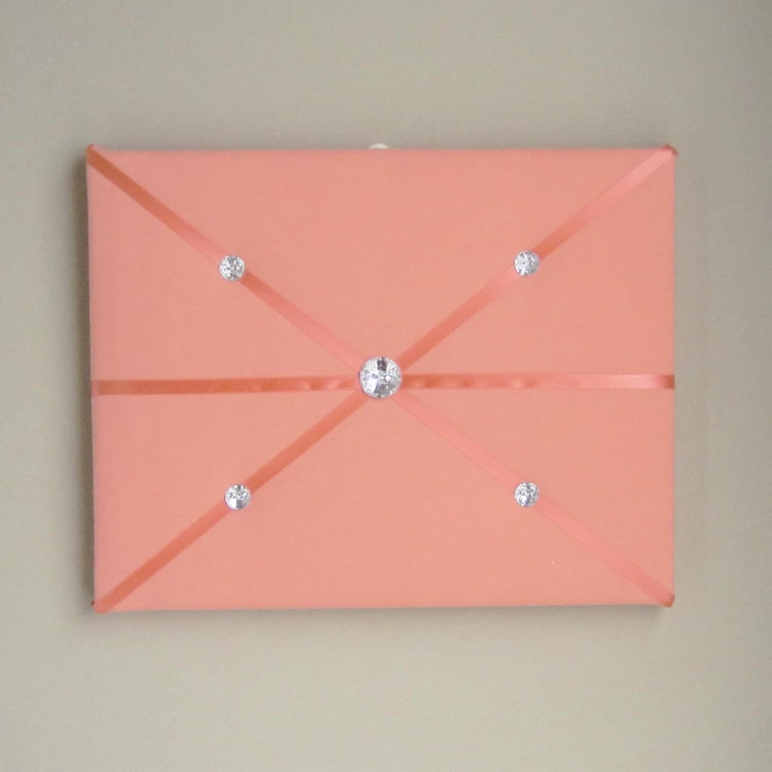 11x14 French Memory Board with Creamsicle Orange Peach Bow