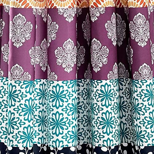 Lush Decor Bohemian Stripe Curtain Panels 52x63 Fuchsia Orange