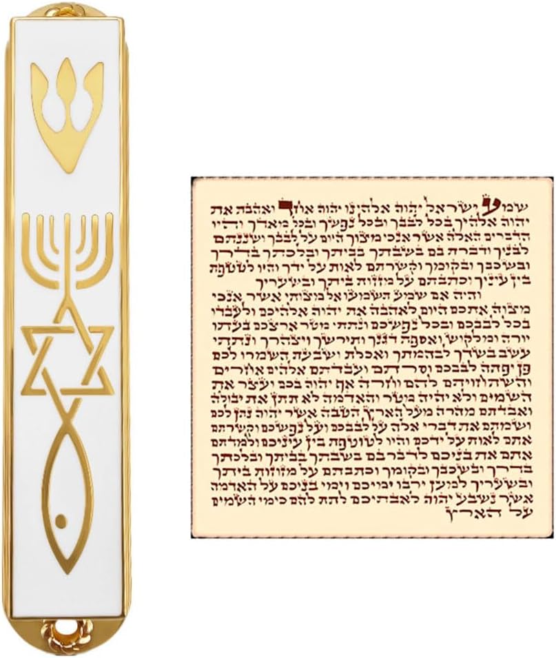 Protection Mezuzah Case with Scroll - 35 Inch White