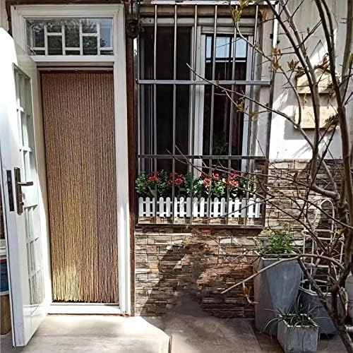 Bamboo Beaded Door Curtains with Aluminum Track