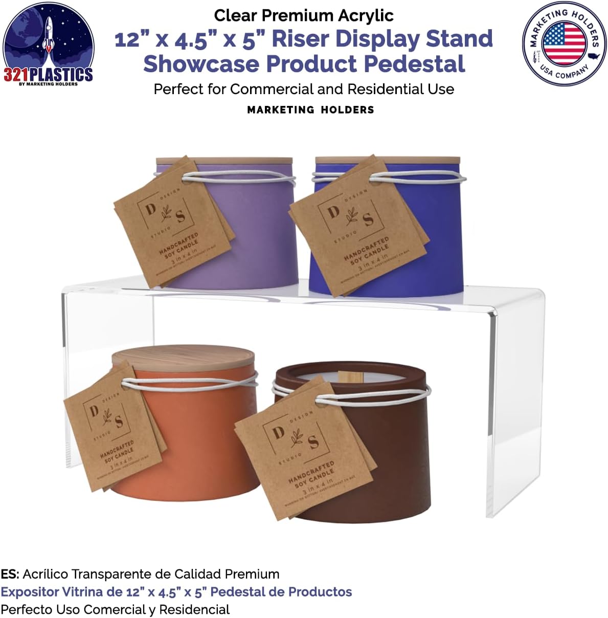 Clear Acrylic Riser Display Stand for Countertop