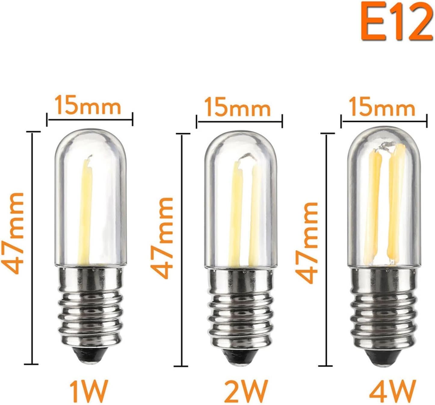 10Pcs Dimmable Mini E14 E12 LED Filament Bulbs Warm White Lighting