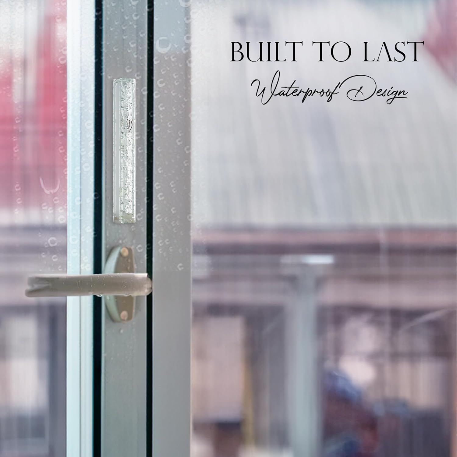 Modern Glass Mezuzah Case For Door With Shattered Design Waterproof Cover