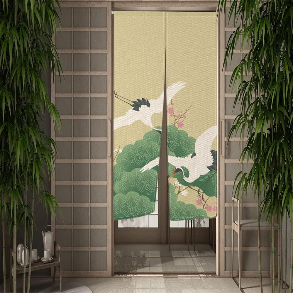 Leowefowa Traditional Japanese Noren Door Curtain