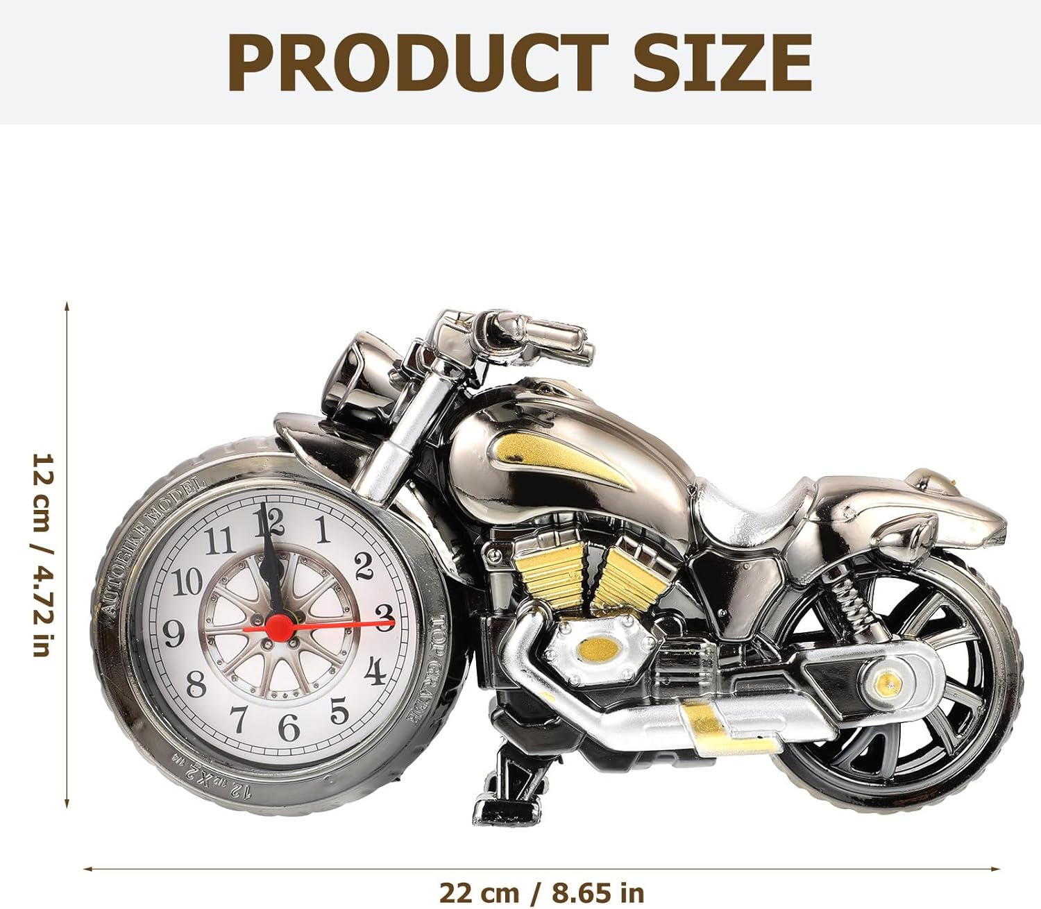 ARTIBETTER Vintage Motorcycle Tabletop Alarm Clock