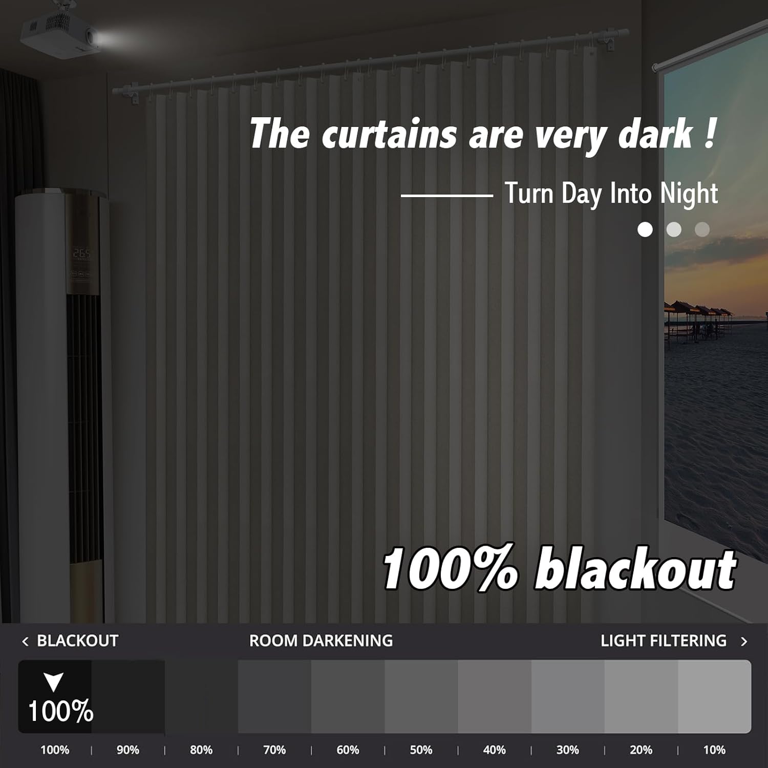 AJAZZ Blackout Doorway Curtains 1 Panel 98 W x 78 L