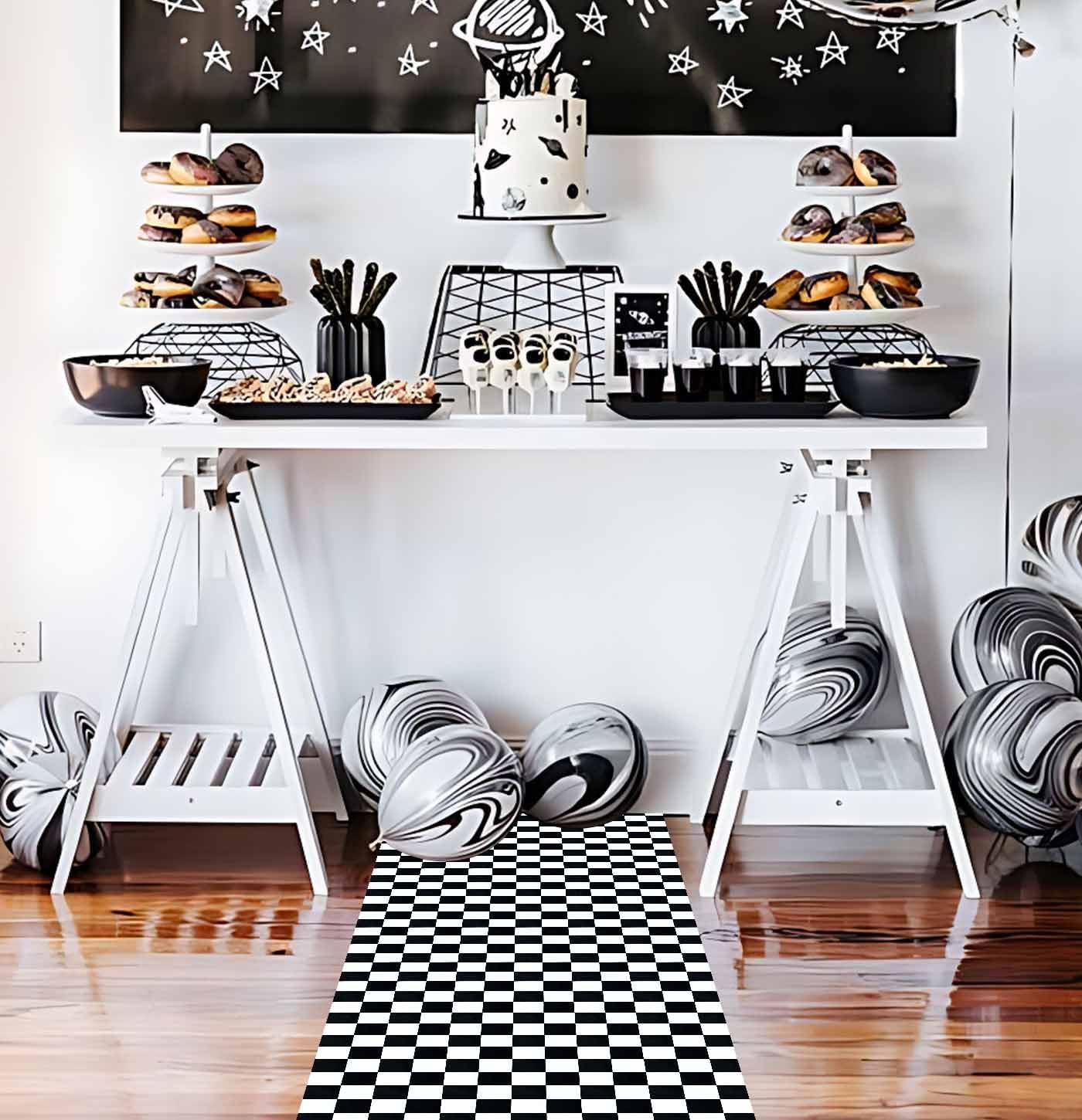 10 ft Checkered Floor Runner Race Car Party Decor