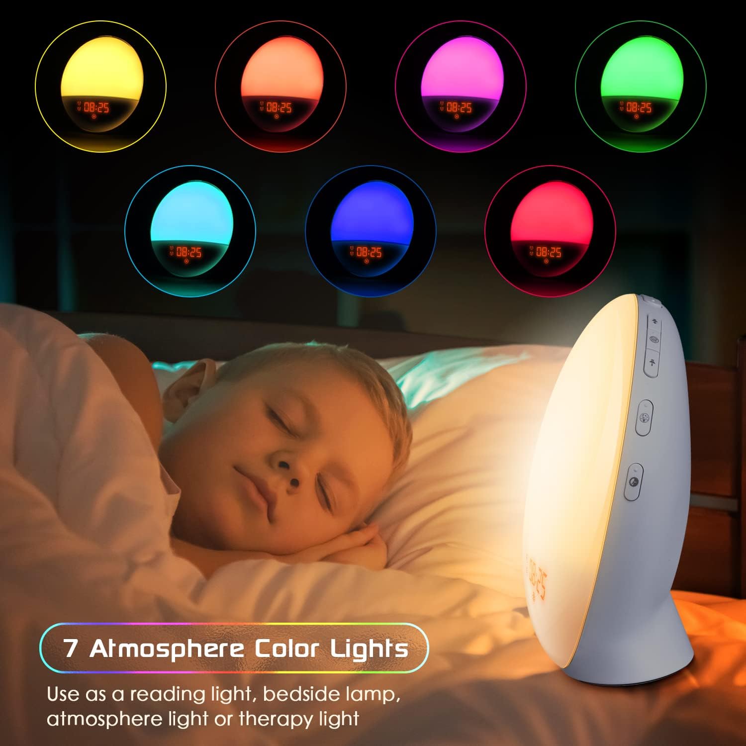 Sinopeace Sunrise Alarm Clock with Dual Alarms and Charging Port