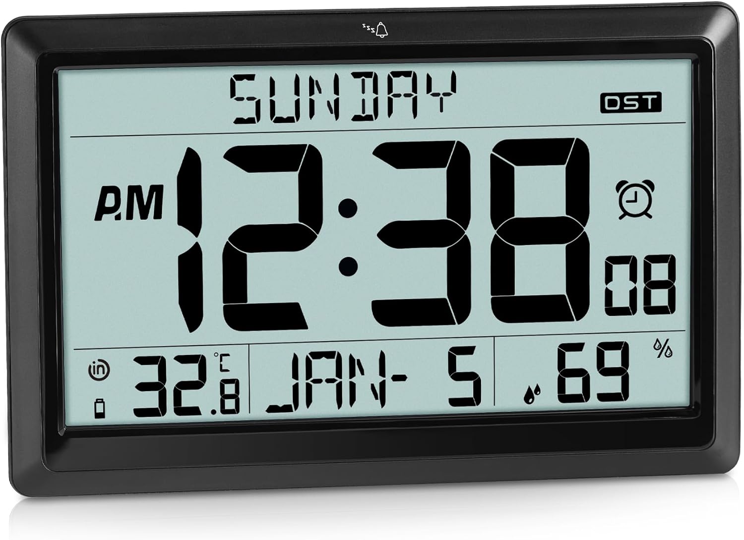 SZELAM Atomic Clock Black Large Display Wall Clock