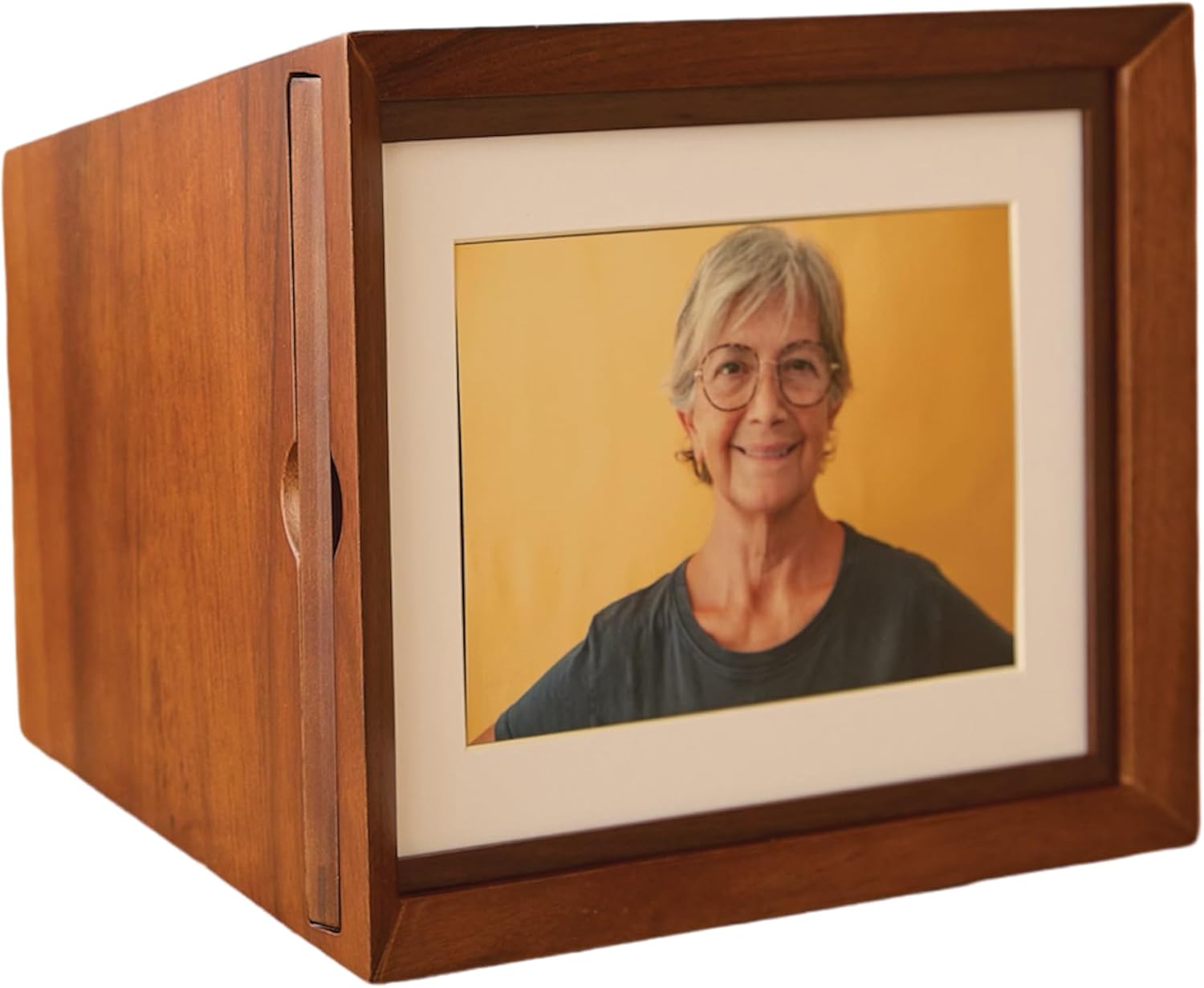 Aspen Studio Photo Urn Walnut Wooden Urn with Picture Frame