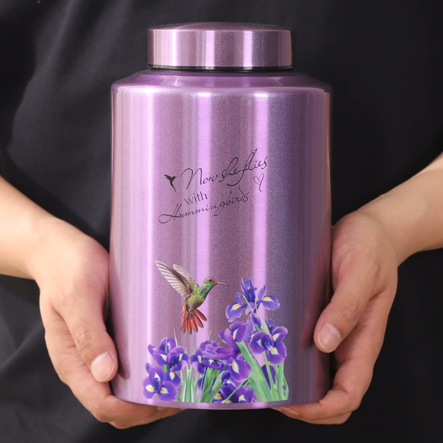 Purple Hummingbird Cremation Urn for Mom 220 lbs Capacity