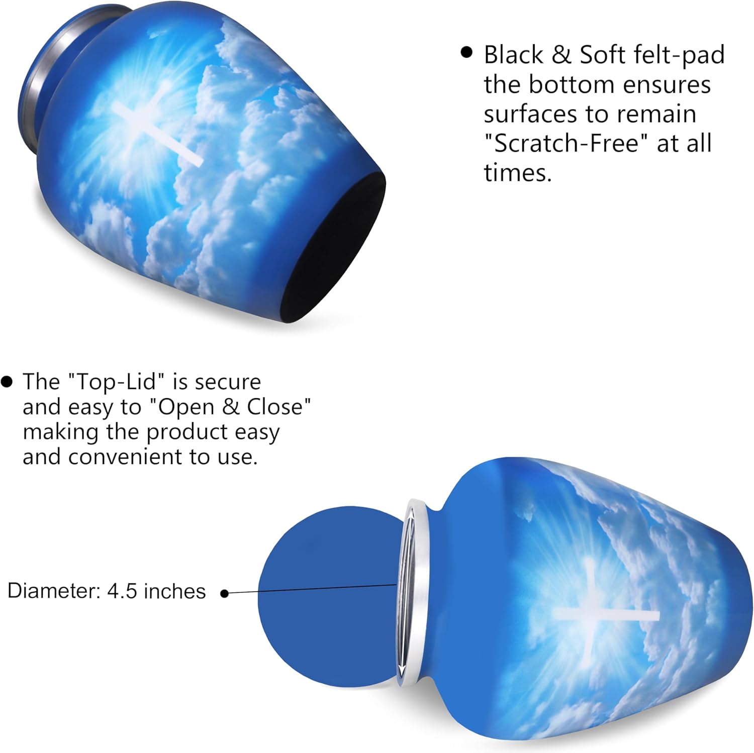 Celestial Cross Cremation Urn for Adult Ashes