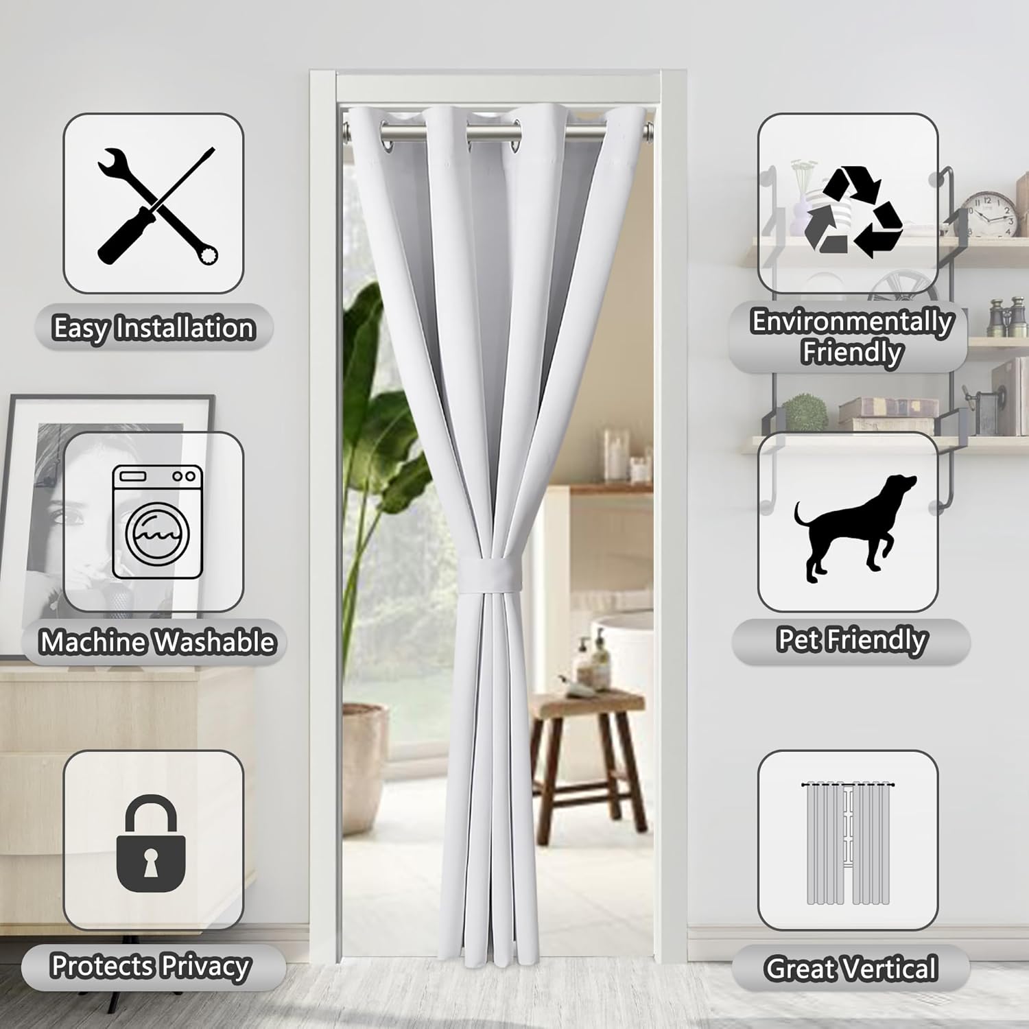 AOSKY Door Curtains for Privacy and Light Blocking