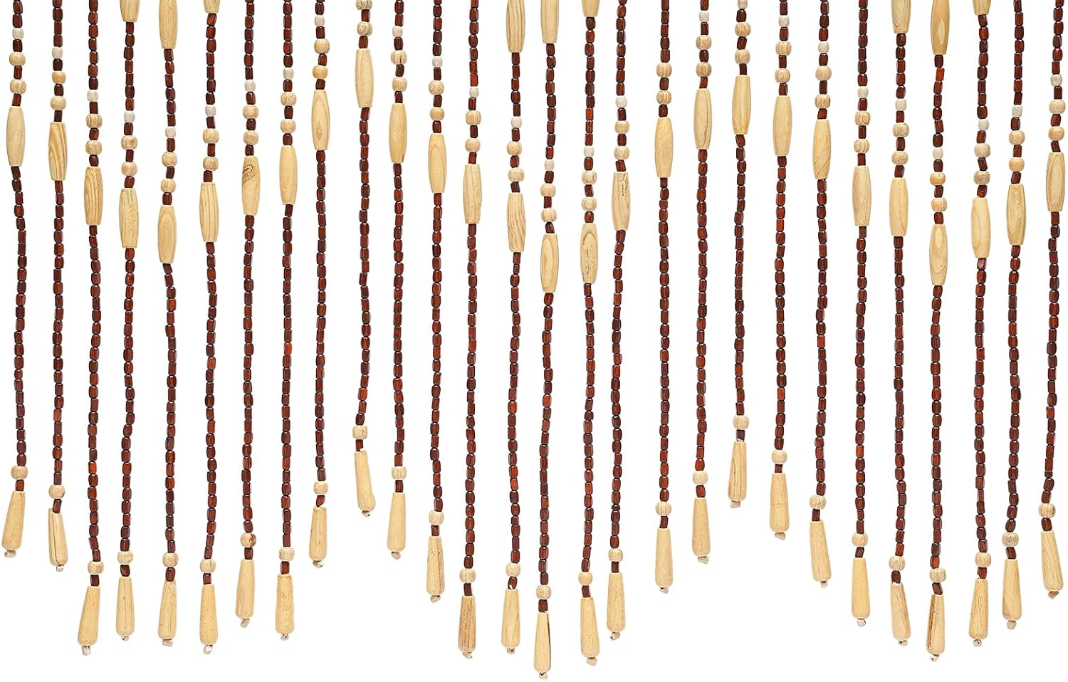Natural Wooden Door Beaded Curtain with 31 Strands