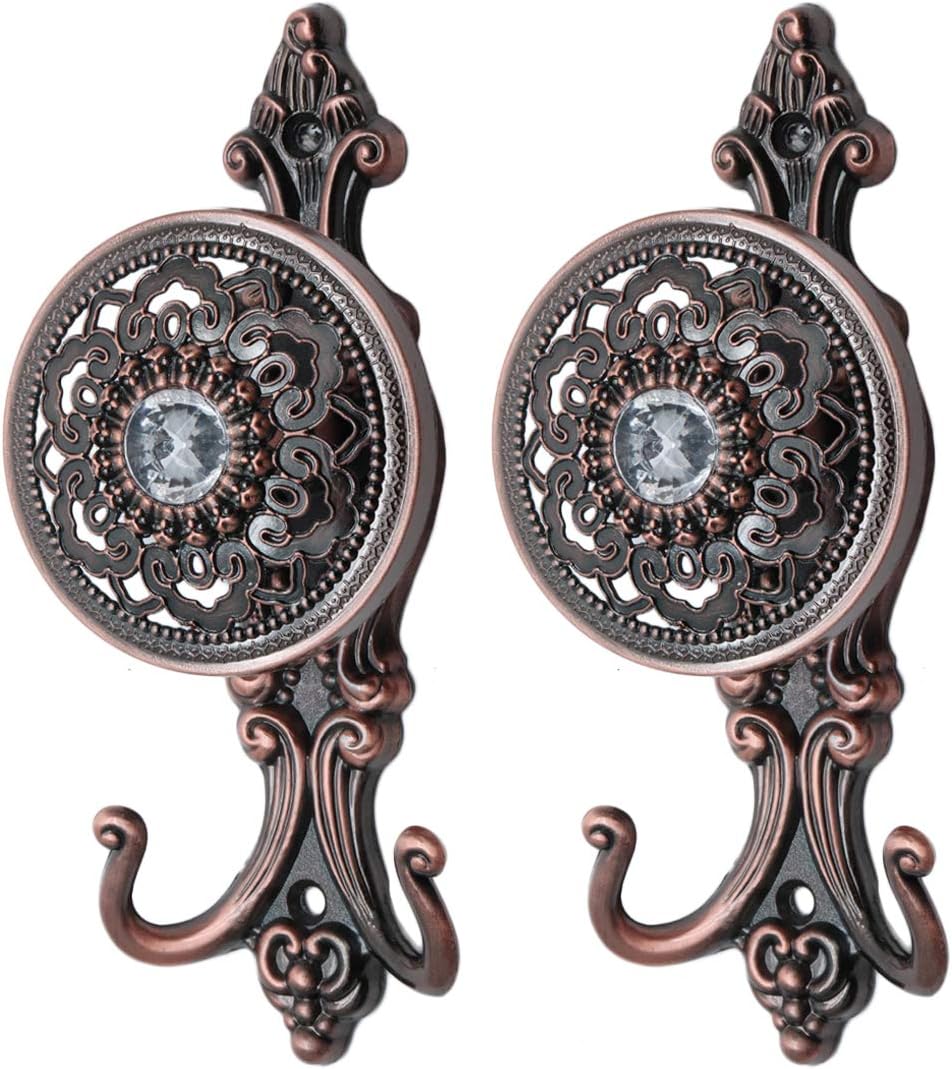 Xiaoyztan Red Bronze Metal Curtain Holdbacks Pack of 2
