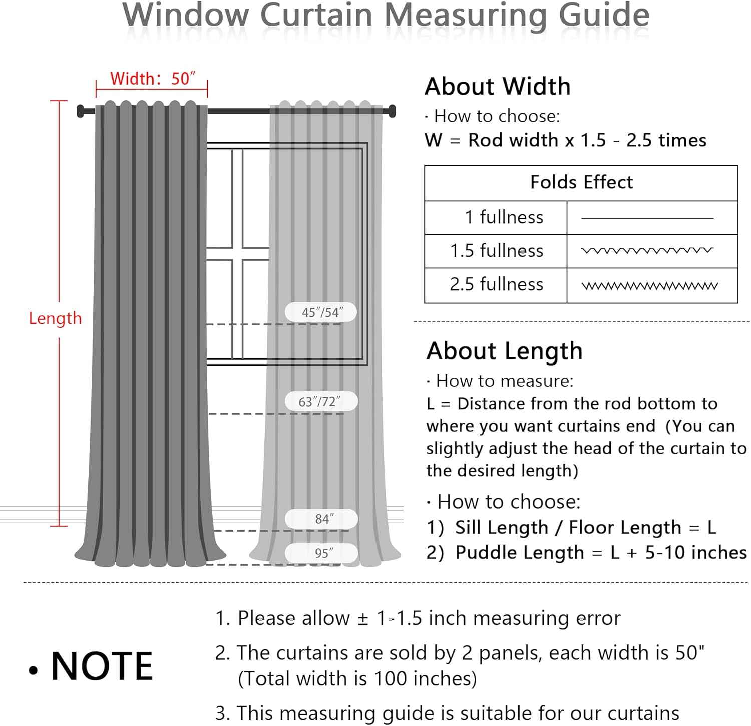 MEETSKY 84 Inch White Sheer Curtains 2 Panels