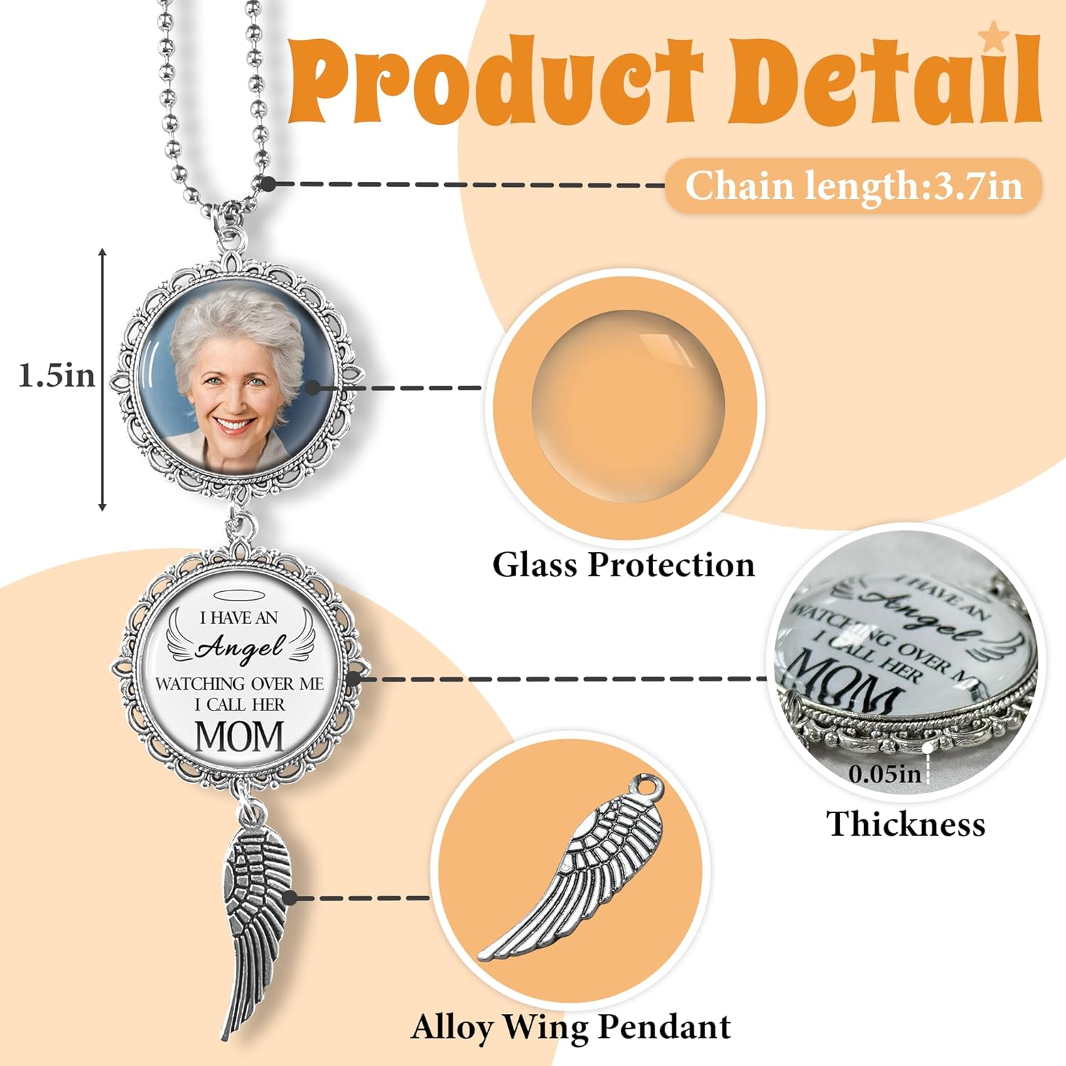 Personalized Car Photo Ornament - I Have an Angel Watching Over Me