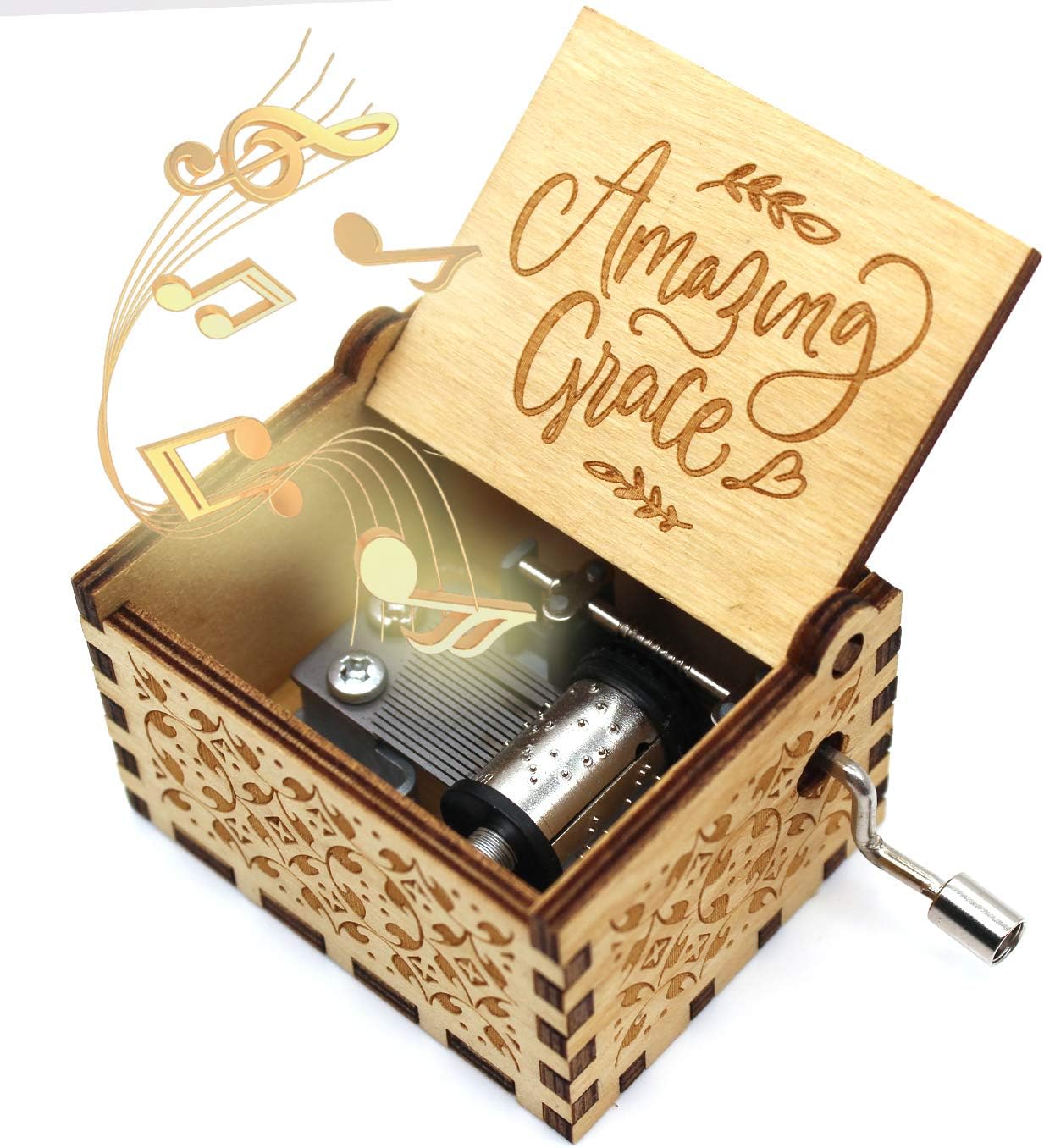 Ukebobo Wooden Music Box - Amazing Grace Melody Gift