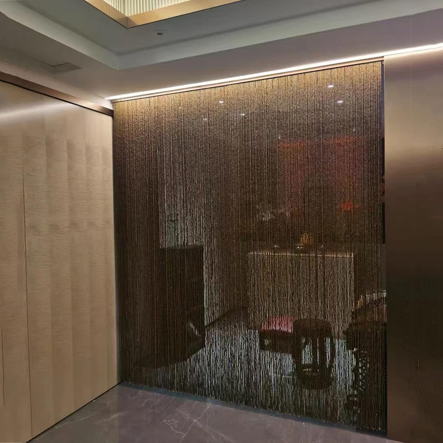 Bamboo Beaded Door Curtains with Aluminum Track