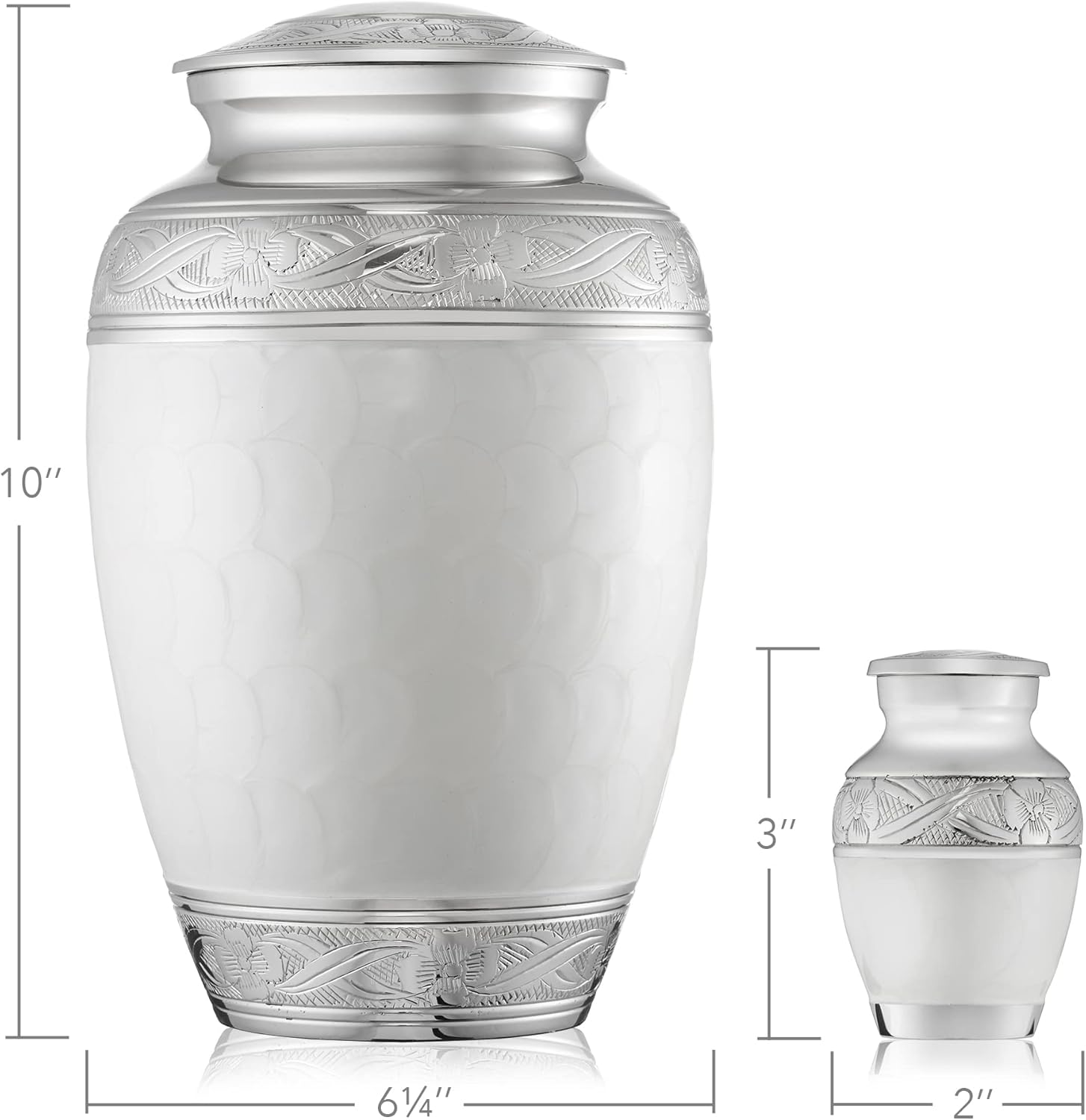 Reminded 5 Piece Decorative Cremation Urns Set - White