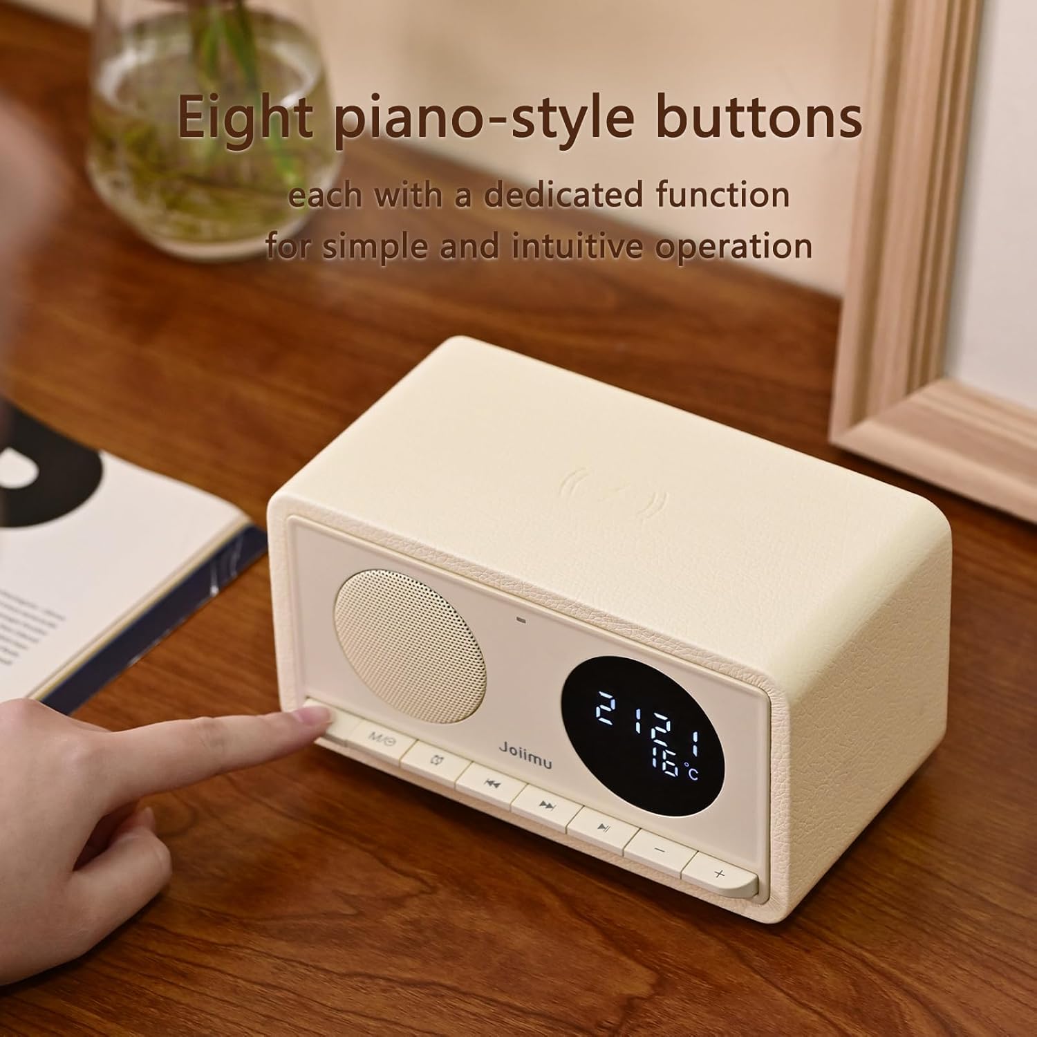 5-in-1 Bluetooth Speaker with Alarm Clock and Thermometer
