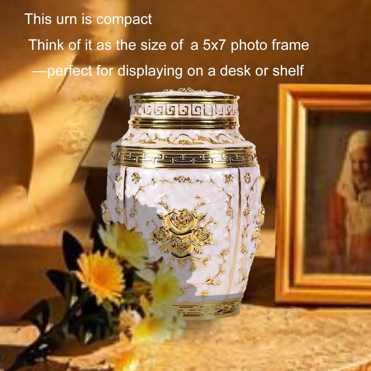 Keepsake Rose Urn for Human Ashes Medium