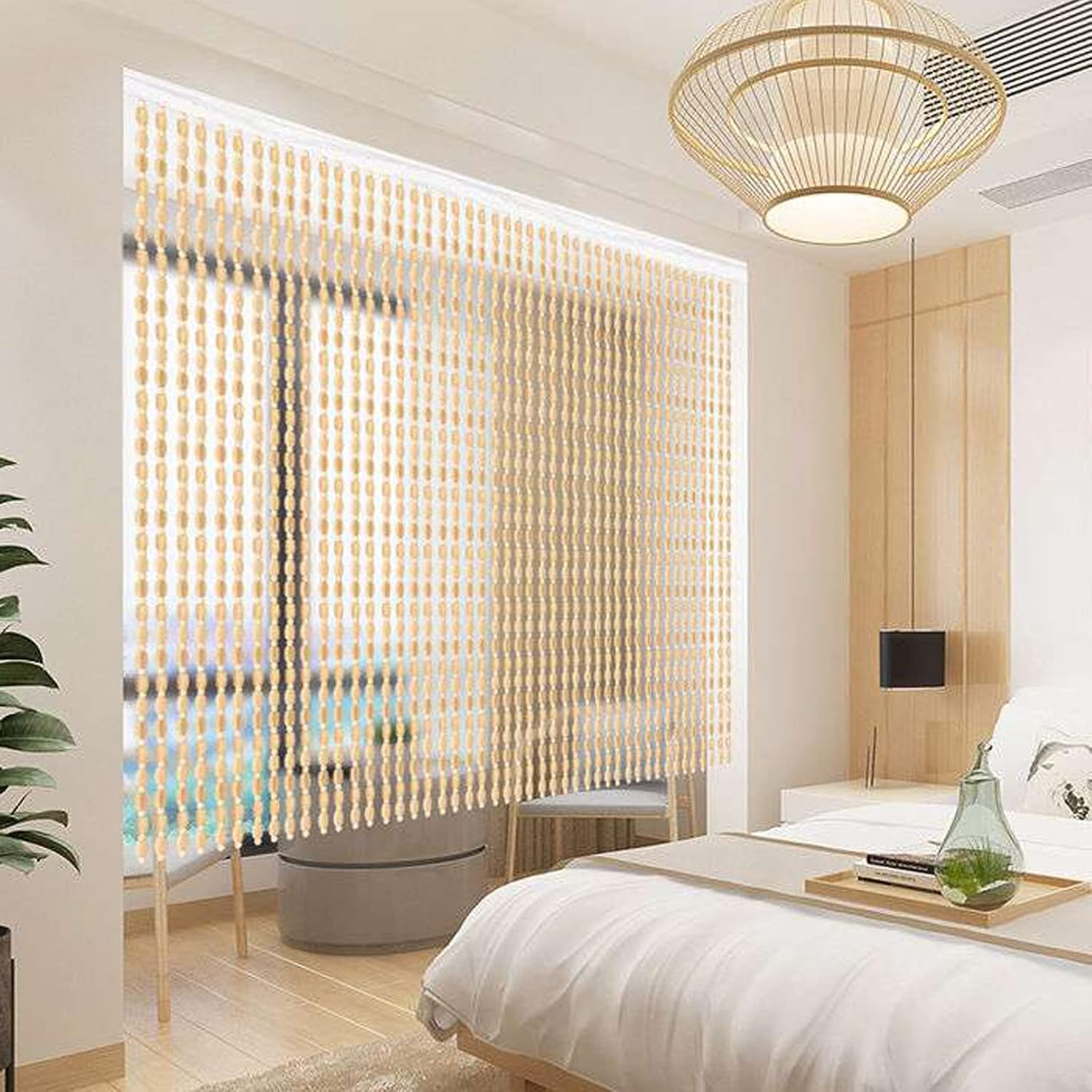 Bamboo Beaded Door Curtain for Living Room Entryway