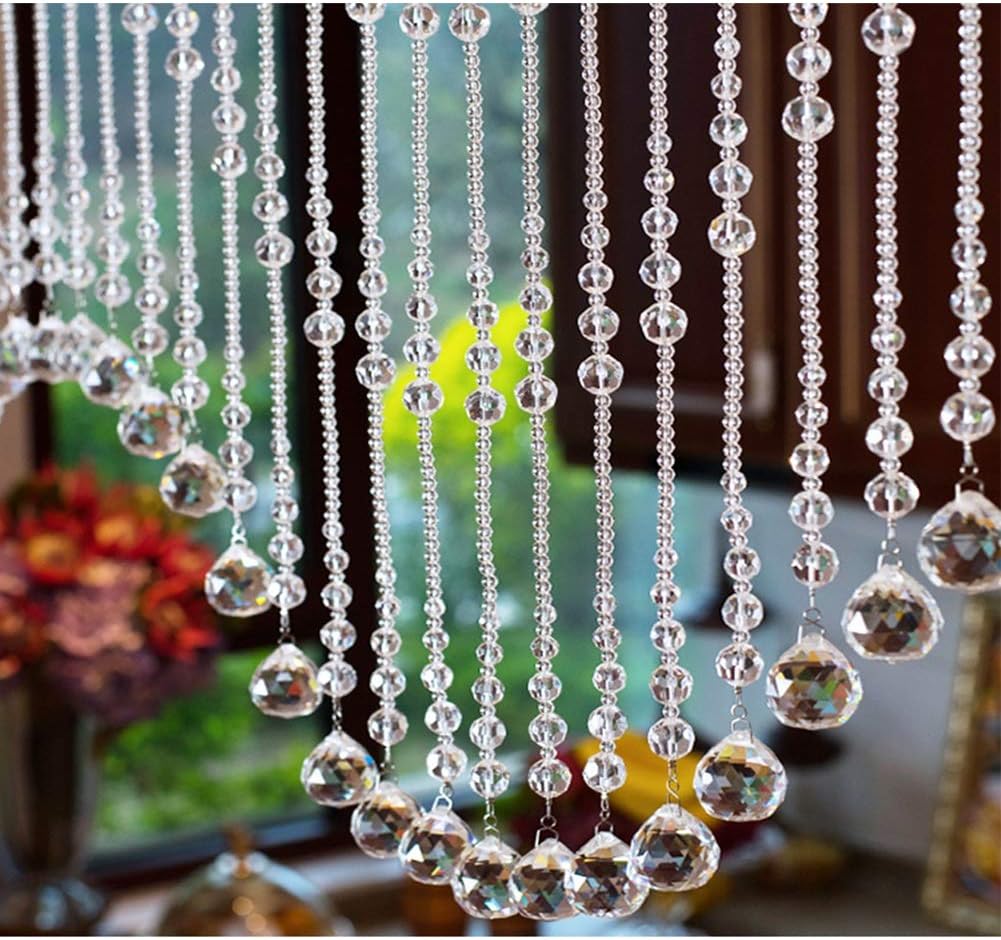 Etlegor Clear Crystal Beaded Curtain Room Divider